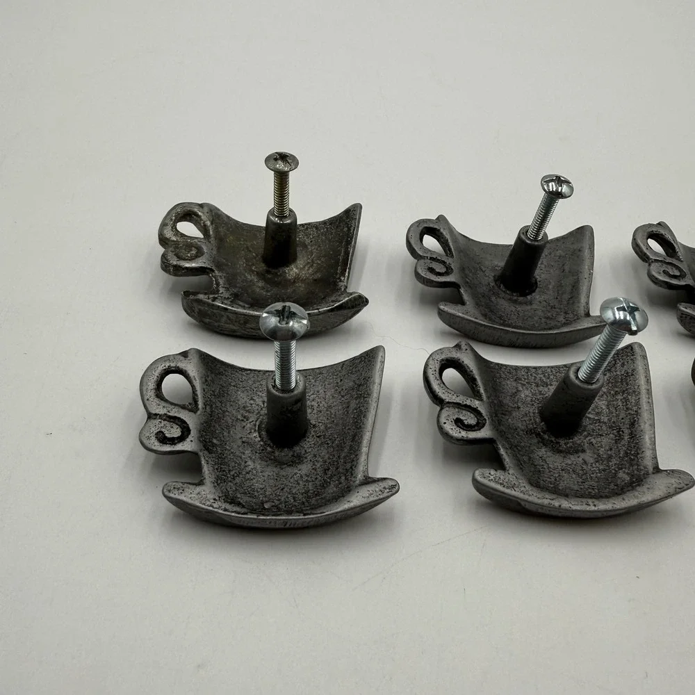 Pier 1 Teacup Cabinet Drawer Pulls Set of 10 Vintage Brass Cup Knobs India